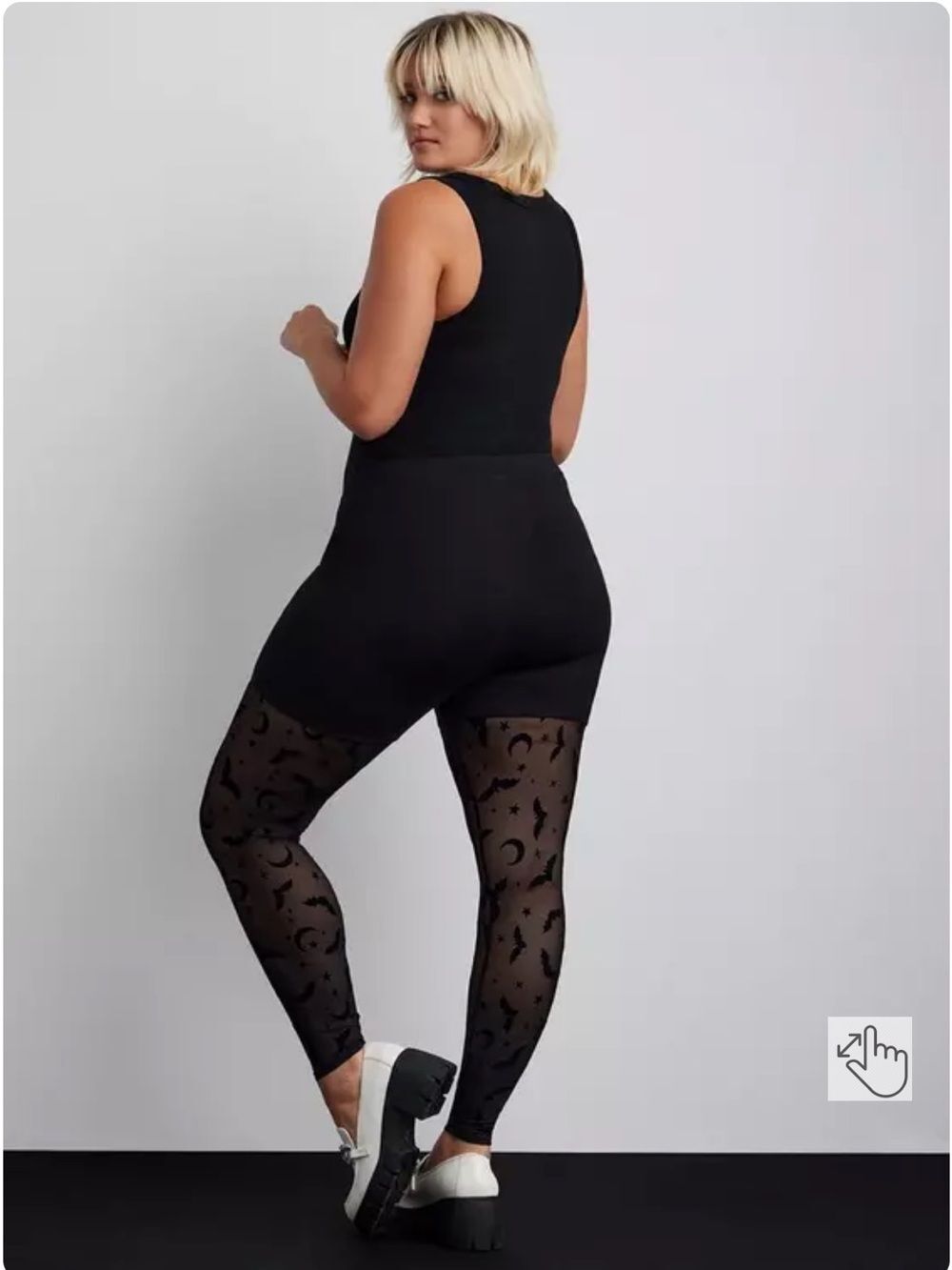 NWOT torrid Full-Length Comfort Waist Flocked Legging - Starry Bats - Picture 6 of 12